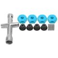 RC bil-hexadaptersats - 5 mm tjock, 12 mm hjul, M4 halkfri mutter (blå)