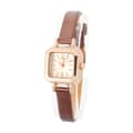 Brun Quartz Analog Damklocka med PU-läderarmband