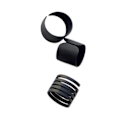 Pikkukuva 1 / 5: 3kpl Fashion Black Stack Plain Above Knuckle Band Midi Rings Set päivittäiseen käyttöön