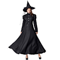 Miniatyrbillede 2 af 4: Wizard of Oz kostume, cosplay heks sort kjole Adult L