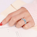 Miniatyrbillede 2 af 5: Kvinder kreative blade Design Legering udhulet Rhinestone Ring Charm smykker US 9