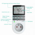 Miniatyrbillede 3 af 5: Digital programmerbar stikkontakt, ugentlig digital timer med LCD-skærm, 12H/24H/7Days Power Outlet Timer, Energibesparelse for