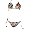 Miniatyrbild 2 av 3: kvinnor Sexig Bikini String Set Vadderad Push Up Badkläder Sommar Beach Baddräkt Snakeskin Yellow M