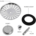 Miniatyrbillede 3 af 5: 2 stk Vask si/vaskprop Vaskprop hul Køkken/badeværelse si Diameter 84mm med kugleende, rustfrit stål