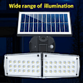 Miniatyrbild 4 av 4: Solar utomhus vägglampa 42LED 100W dubbelhuvud rörelsesensor, för inomhus och utomhus