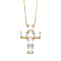 Miniatyrbild 1 av 5: Halsband Vintage Zircon Cross Modesmycken Ac10020 white