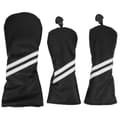 Golf Wood Headcover Set Ränder Driver Svart