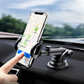 Miniatyrbillede 1 af 4: Bil Dashboard Telefonholder Midterkonsol Sugekopmontering (sort)