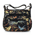 Miniatyrbild 1 av 2: Dam Nylon Blommig Axelväska Crossbody Bag Messenger Bags Resehandväskor med justerbar rem Vattentät A916-459 C