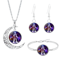Miniatyrbillede 1 af 2: 12 Constellation Moon halskæde øreringe armbånd gaver til kæreste kvinder gave