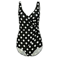 Miniatyrbillede 2 af 2: kvinder Polstret Wrap Badedragt Monokini One Piece Badedragt Badetøj Polka Dot Black L