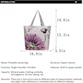 Pikkukuva 3 / 5: Canvas-kangaskassi naisille, uudelleenkäytettävä ruokaostoskassi Kannettava olkalaukku koululaukku A916-411 Flower