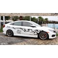 Miniatyrbillede 2 af 3: 3,3m*55CM Flame Car Stickers Fire Bar Body Stickers Universal Pull Flower Sæt (sort sæt)