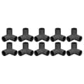 3-vejs PVC-rørfittings 10 stk. Sort 25 mm indvendig diameter