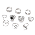 Miniatyrbild 4 av 5: 10st Kvinnor Totem Fjäder Finger Midi Knuckle Rings Set Bohemian Smycken Present