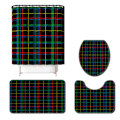 Pikkukuva 1 / 5: Klassinen ruudullinen printed suihkuverho WC-lattiamatto Suihkuverho neljäosainen set, A05,