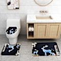Miniatyrbillede 4 af 5: Mønstret elg toiletgulvmåtte Firedelt