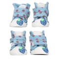 Miniatyrbillede 6 af 8: Bichon Teddy Blue Hvalpe Støvler Bløde Åndbare Anti Slip Søde Canvas Hunde Sko Type 1