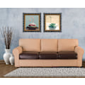 Miniatyrbillede 3 af 3: Pudebetræk i PU-læderet Elastisk Sofa Enkelt Universal Vandtæt Sofabetræk Altomfattende Sofapudebetræk (PU Deep Coffee Tre Sæder),