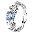 Miniatyrbillede 1 af 5: Kvinder kreative blade Design Legering udhulet Rhinestone Ring Charm smykker US 9