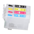 Miniatyrbilde 3 av 10: 4 stk blekkpatroner med permanent chip, gjenbrukbare skriverpatroner for T1381, T1332, T1333, T1334