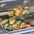 Miniatyrbillede 3 af 5: 117 cm grillspyd med 2 kødspyd og rustfri stålmotor 220V grillspyd elektrisk grillspyd