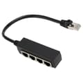 Enpunkts RJ45 Ethernet Splitter 4 Port ABS PCB Adapter för Laptop
