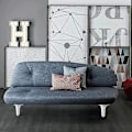 Miniatyrbillede 3 af 5: Metalmøbelfødder, 4 stk Metal Diamant Trekant Bordben Skabsfødder gør-det-selv-erstatning til skab Sofa Sofahylde 15cm Silver