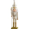 Miniatyrbillede 3 af 5: 38 cm træ nøddeknækker soldat håndværk valnød marionet legetøj juledekoration gave (grøn)