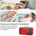 Miniatyrbillede 3 af 5: Bærbar radio, FM-radio med genopladeligt batteri med stor kapacitet (3000mAh), MP3 / SD / USB / AUX-understøttelse, rød
