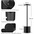 Miniatyrbillede 2 af 5: Trådløs bordlampe, 6000mAh genopladeligt batteri, 2 lysstyrkeniveauer, metal sengelampe, til stue, soveværelse, af