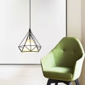 Miniatyrbillede 2 af 5: Nordic Modern Pendel Lysekrone Diamantform Lampe E27 Loftslampe til Soveværelse Stue Bar- Sort - Sort