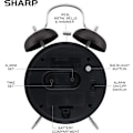 Miniatyrbild 3 av 3: Dual Bell Alarm Clock - Kraftfull väckarklocka - Idealisk för tunga sovandes - Batteridriven Quartz Analog Clock (Vit)