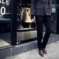 Pikkukuva 2 / 5: Miesten Plain Blazer Pants Office -muotoiset Chino-housut Black 33