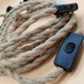 Pikkukuva 2 / 5: Riippuvalaisin kytkimellä ja pistorasialla Teollinen vintage kattokruunu 3 valoa E27 DIY Riippuva hamppuköysi Valaisintarvikkeet Retro-tyyli Liville