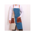 Miniatyrbillede 4 af 5: Haveforklæde denim forklæde talje overalls forklæde unisex (skulderstrop grå grøn