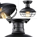 Miniatyrbillede 3 af 5: Attic sort shell loftslampe, amerikansk retro industriel stil indendørs loftslampe, velegnet til E27 pærer, velegnet