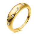 Miniatyrbillede 1 af 5: Ring Stjerne Delikat Legering Guld Farve Pentagram Ring til ferie US 9