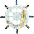 Miniatyrbild 1 av 4: Ornament hänge träroder - gul croaker 28cm