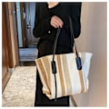 Miniatyrbillede 5 af 5: Håndtasker i lærred til kvinder Skulderhåndtaske Tote Bag Strandtaske Khaki