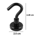 Miniatyrbillede 5 af 5: Magneter med kroge, magnetkroge, 8 superstærke neodymmagnetiske kroge område Køkken Badeværelse Soveværelse Garage Låserum Kontor Køleskab Black Maximum pulling force 25KG