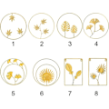 Miniatyrbillede 3 af 5: Gyldne jernvægskulptur i form af et Gingko-blad, Ahornblad, Skildpaddeblad, Palmeblad, Cannablad