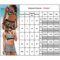 Miniatyrbild 2 av 2: kvinnor Blommig Push Up Crop Tops Pojkshorts Bikiniset Set Badkläder Black and White S
