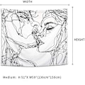 Pikkukuva 3 / 5: Minimalistinen Couple Kiss riippuva kangas kodin sisustukseen