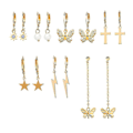 Miniatyrbild 1 av 2: 7st Öronklämmor Set Butterfly Lightning Metalllegering örhängen för födelsedagspresent