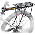 Miniatyrbillede 1 af 5: Piao 110lb Kapacitet Næsten universal justerbar cykellaststativ Cykeludstyrsstativ Fodstativ Cykelbagagebærerstativer med reflekterende logo