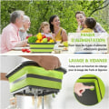 Miniatyrbild 5 av 5: Bärbar flerfunktions hopfällbar skärbräda Dräneringskorg Grönsaksfat, Köksskärbräda, Camping, Picknick, Frukt Ve