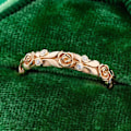 Miniatyrbillede 2 af 5: Kvinder Ring Rose Rhinestones Smykker Sparkling Bright Luster Finger Ring til bryllup US 8