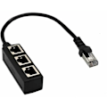 Miniatyrbillede 3 af 5: RJ45 1 til 3 Ethernet LAN netværkskabel, RJ45 han 1 til 3 femLAN Ethernet kabeladapter til beskyttelse af enhedsport.