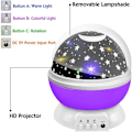 Miniatyrbillede 3 af 5: Stjernehimmel projektion atmosfære led roterende sfærisk lys (lilla base stjerne måne) ， til indendørs dekorativ belysning